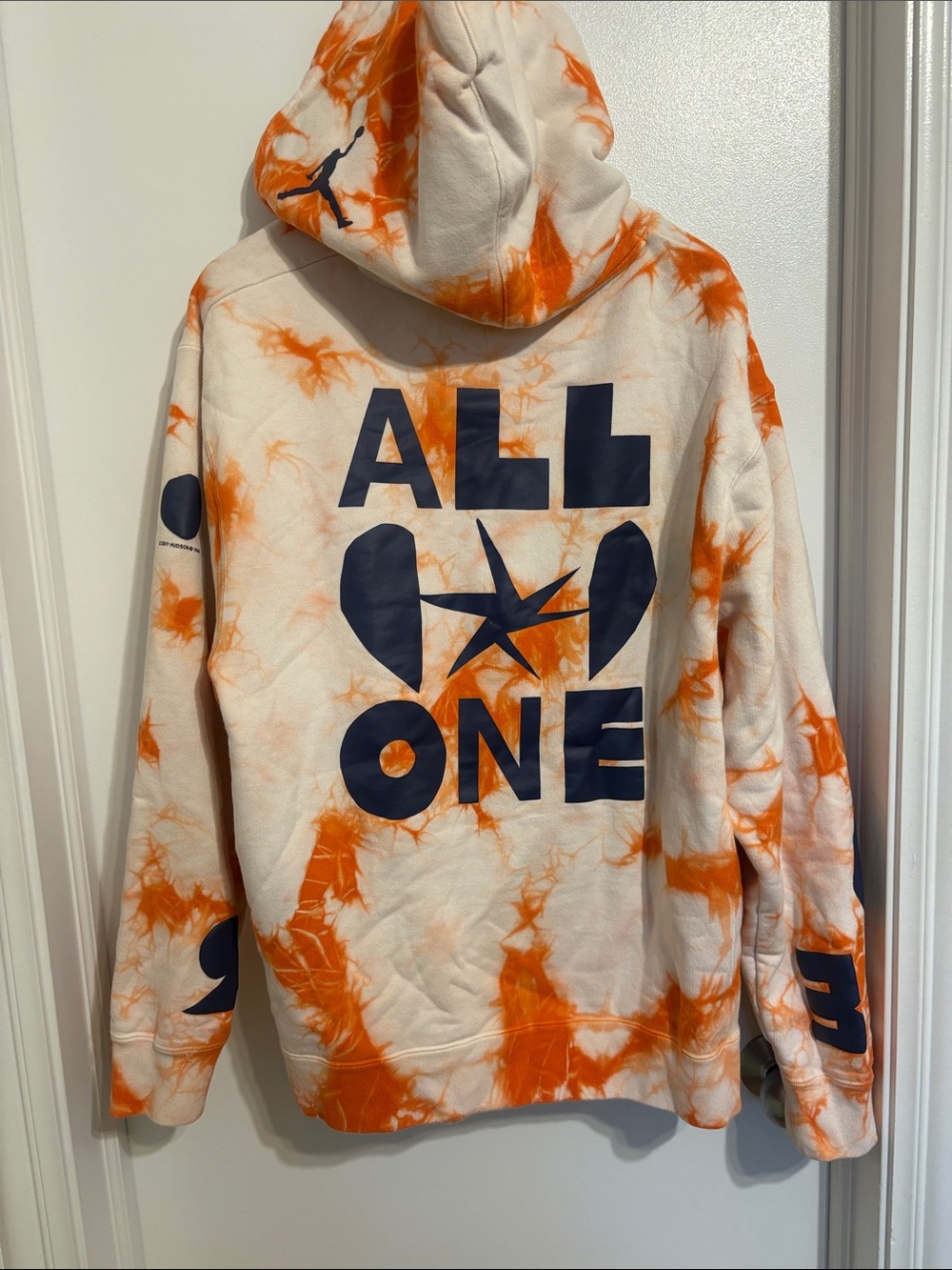 Jordan Chicago Cody Hudson CollabOrange & White Tie-Dye 'ALL ONE' Hoodie